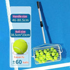 PatsSport Telescopic Padel Ball Picker – Steel Basket, Holds 60 Balls