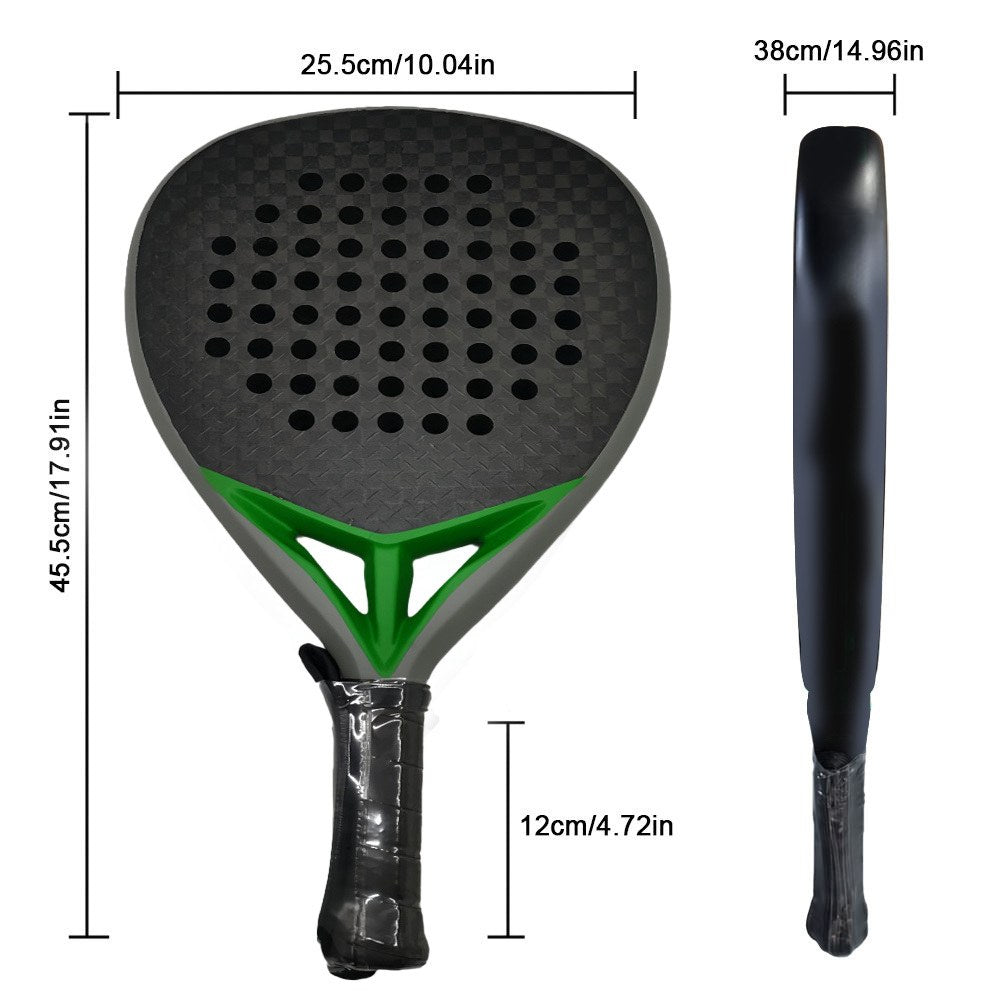PatsSport Viper 12K Carbon Teardrop Padel Racket – Black & Green