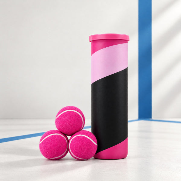 Pink Padel Balls, Pack of 3 in Sealed Can – Wool Felt & Natural Rubber