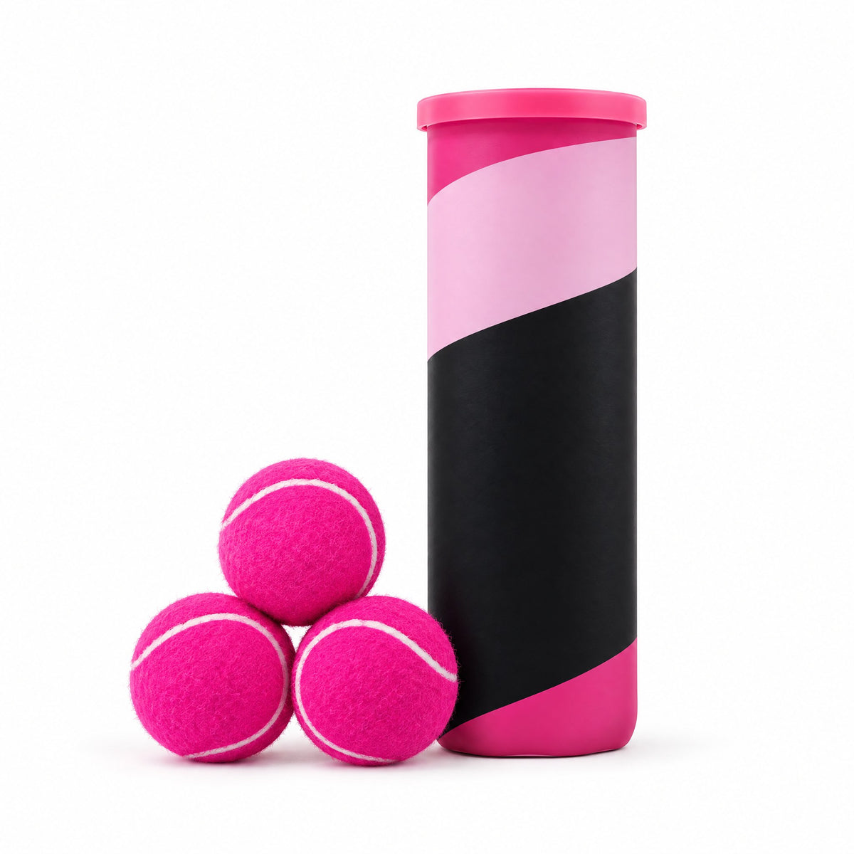 Pink Padel Balls, Pack of 3 in Sealed Can – Wool Felt & Natural Rubber