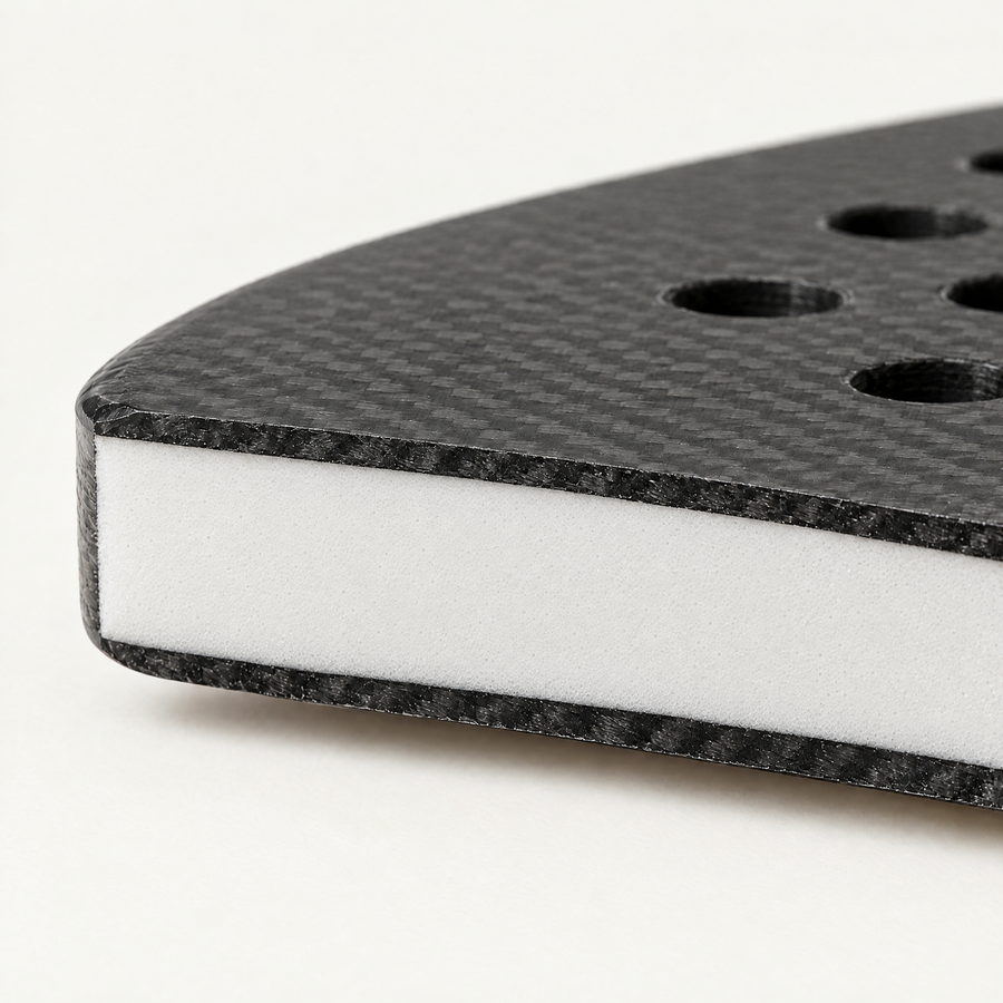 Cross-section of a racket with a Hard EVA foam core