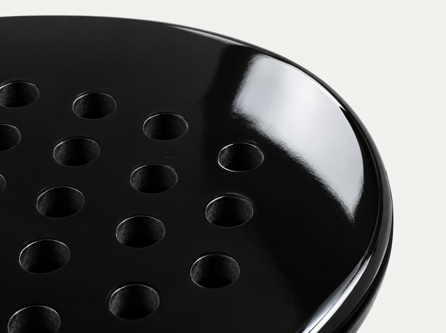 Close-up of a Glossy racket surface