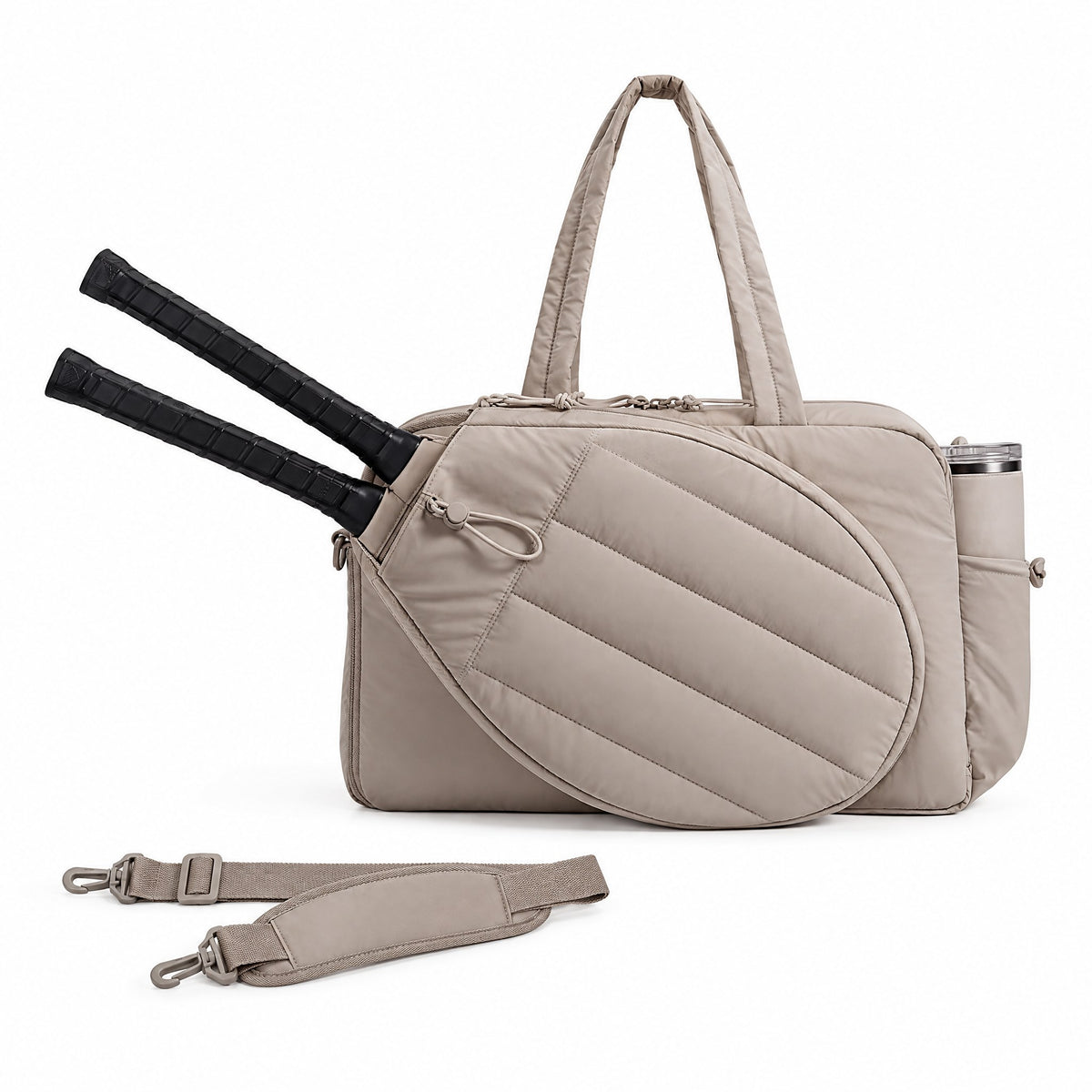 Quilted Padel Tote Bag – Padded Racket Sleeve, Laptop Pocket & Strap