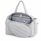 Quilted Padel Tote Bag – Padded Racket Sleeve, Laptop Pocket & Strap