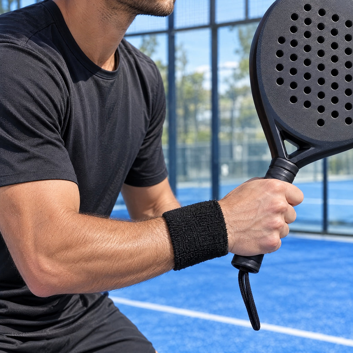 A dry hand on the racket
