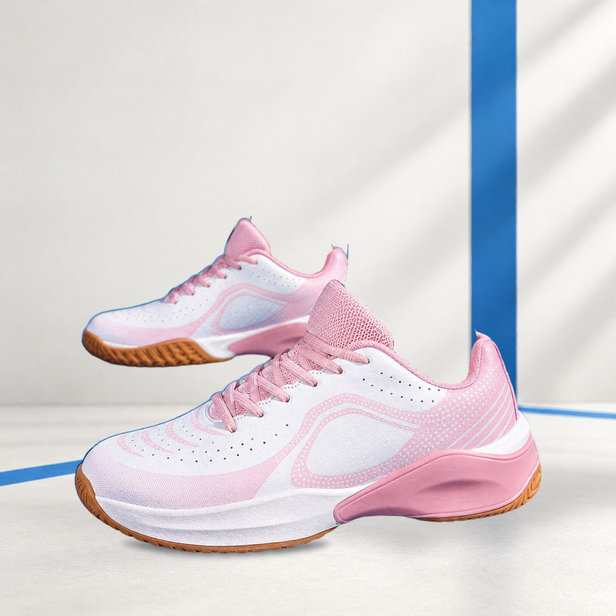 Unisex Court Shoes for Padel – Leather-Look Upper & Gum Rubber Sole