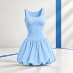 Women's Padel Dress with Built-In Shorts & Pockets – Bubble Hem